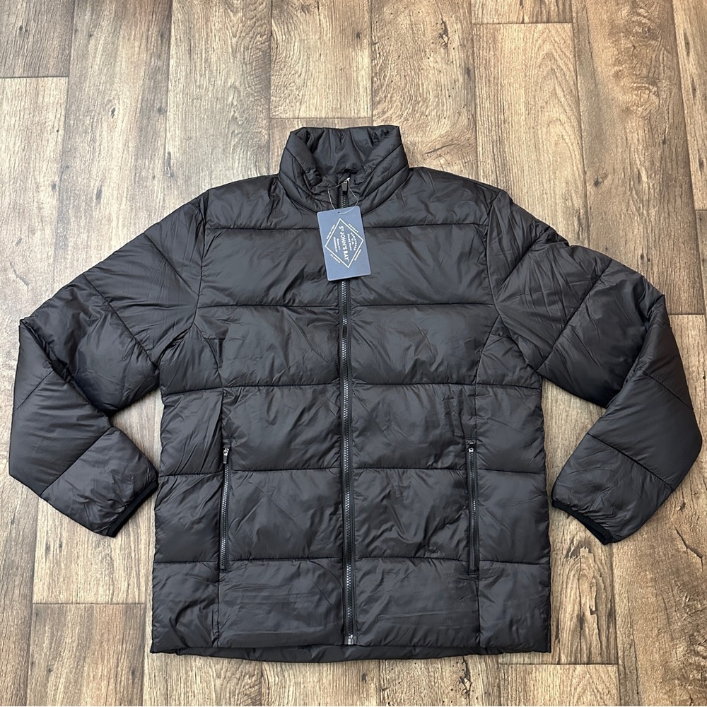 St John’s Bay Puffer Nylon Jacket Men’s Size M Black